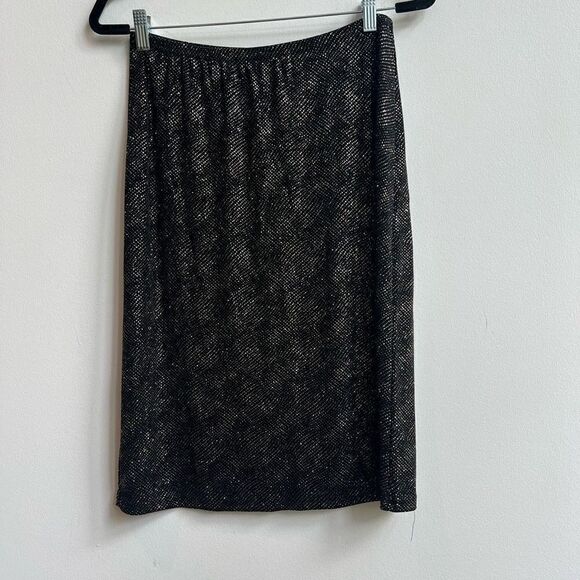 Ninety Women's Studded Stretch Waist Black Knee-Length Skirt Size L - Picture 4 of 5